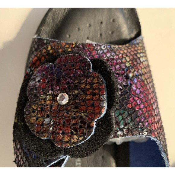 Flexus Anatomic Anti Shock Vera Pelle Rosette Leather Sz 5.5 Italian Sandal - Picture 3 of 7